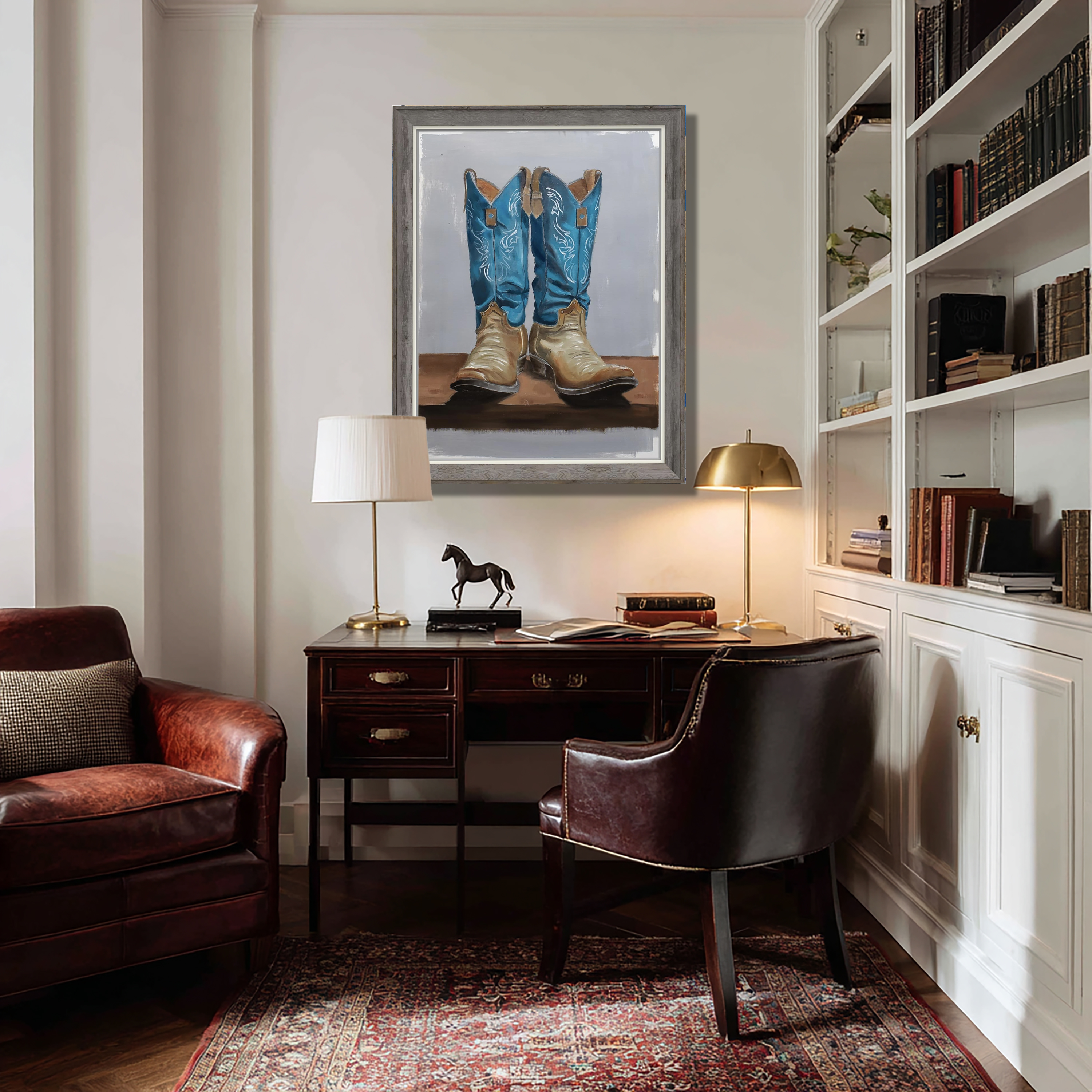 Boots shown in place